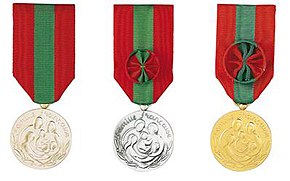 Médailles d'honneur offertes aux mères de familles nombreuses